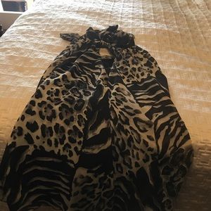 High neck with lace tie zebra print mini dress